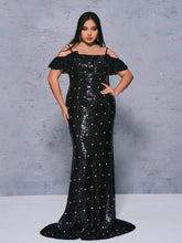 Plus Appliqued Off Shoulder Polka Dot Dress